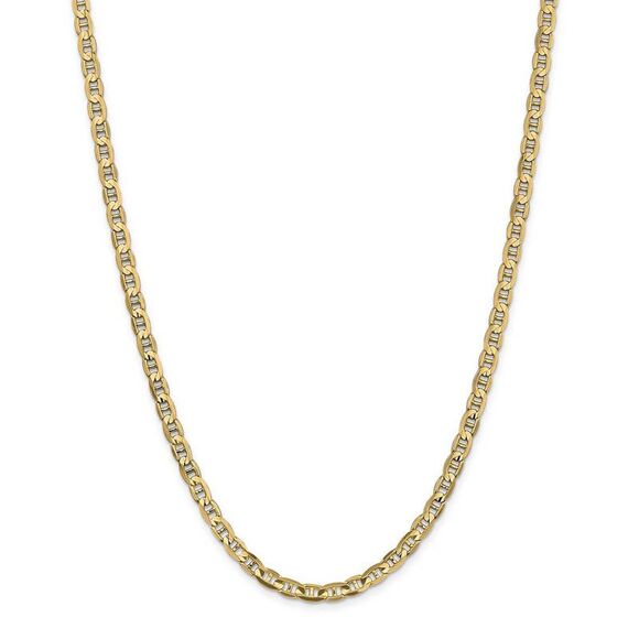 4.5mm, 14k Yellow Gold, Solid Concave Anchor Chain Necklace, 24 Inch - Picture 3 of 8